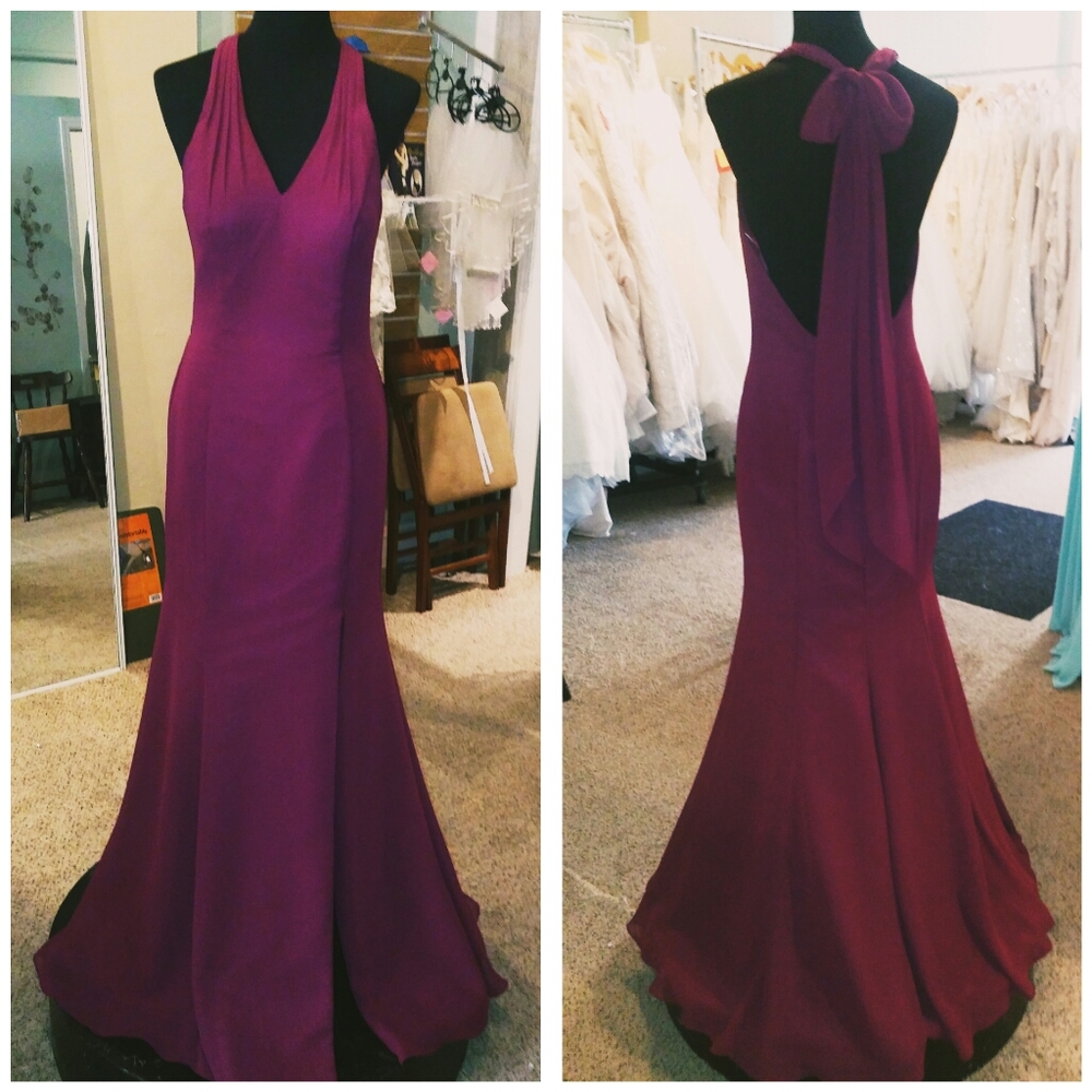 NWT Wine color chiffon gown